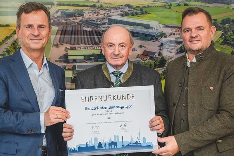 Wurzer Umwelt Gruppe Urkunde IHK 40 Jahre